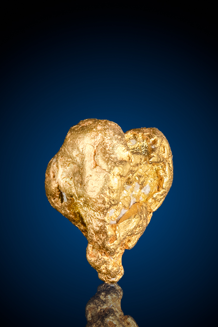 (image for) Gorgeous, Gleaming Natural Gold Nugget with Quartz - Alaska - 3.86 grams
